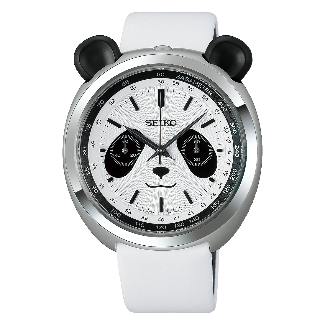 Seiko HHK001 Limited Edition Panda Chronograph Watch Seiko HHK001 limited edition panda chronograph watch with stainless steel case and leather strap.