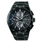 Seiko SSH179 Astron black titanium GPS Solar dual-time chronograph men's watch.